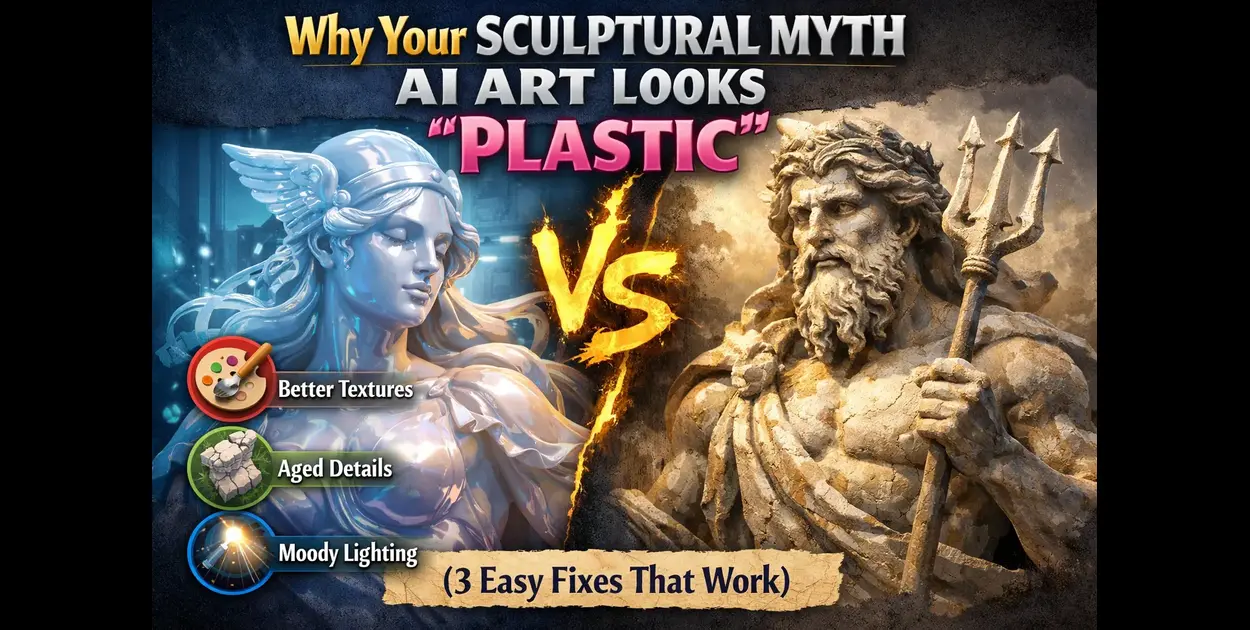 Why Your Sculptural Myth AI Art Looks “Plastic” (3 Easy Fixes That Work)