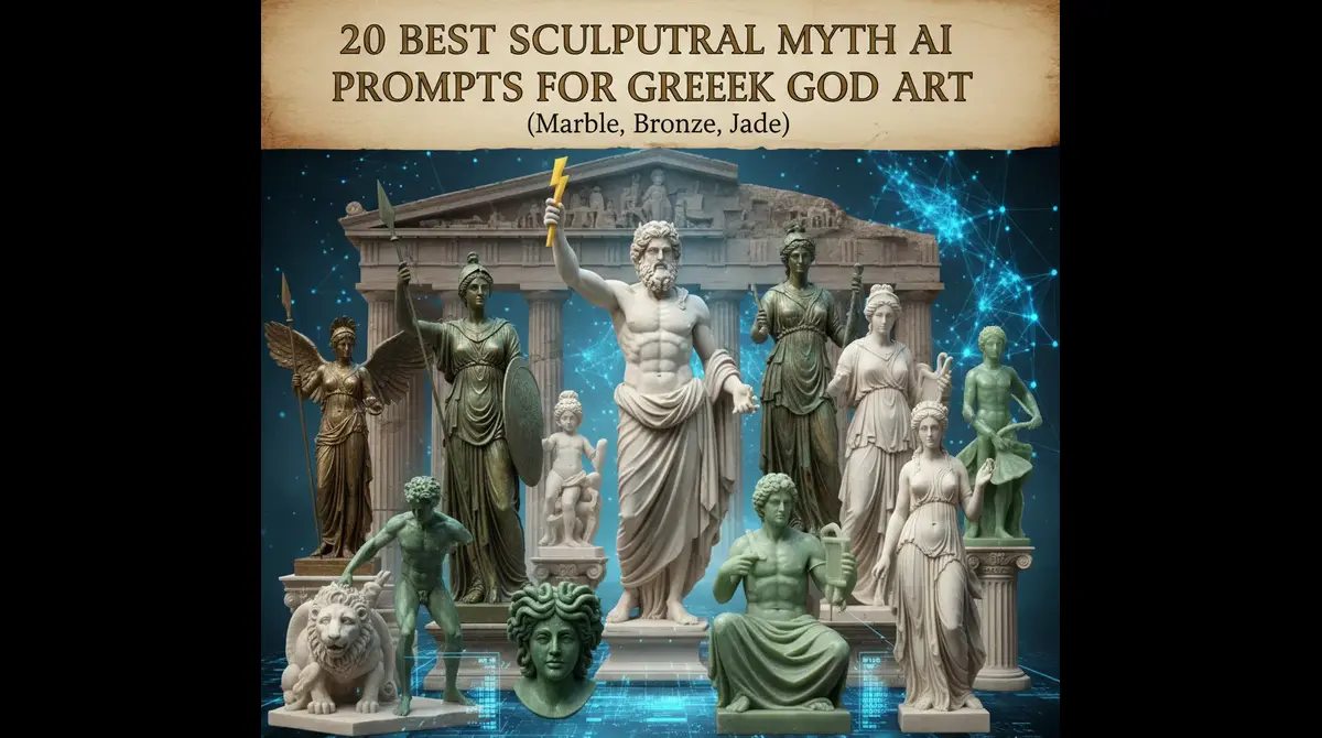 20 Best Sculptural Myth AI Prompts for Greek God Art (Marble, Bronze, Jade)